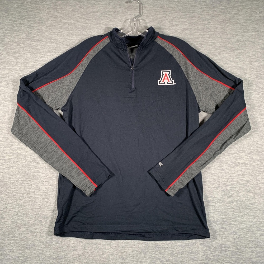 Arizona Wildcats Shirt Mens Small Navy Blue NCAA Quarter Zip Colosseum Athletics